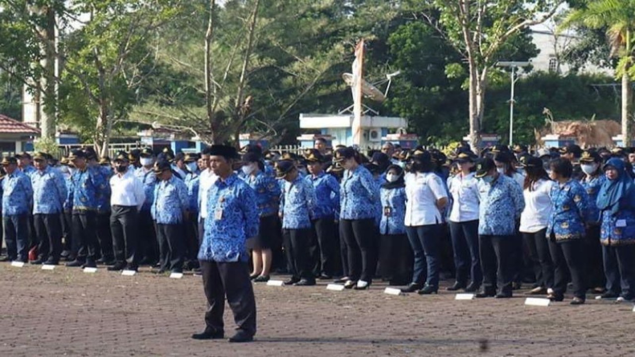 ASN di Bengakayang saat apel (ANTARA/Wati)