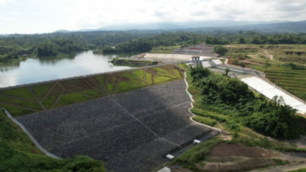 Bendungan Kuwil Kawangkoan di Kabupaten Minahasa yang baru diresmikan Presiden Jokowi pada Kamis (19/1/2023). ANTARA/HO-Kementerian PUPR