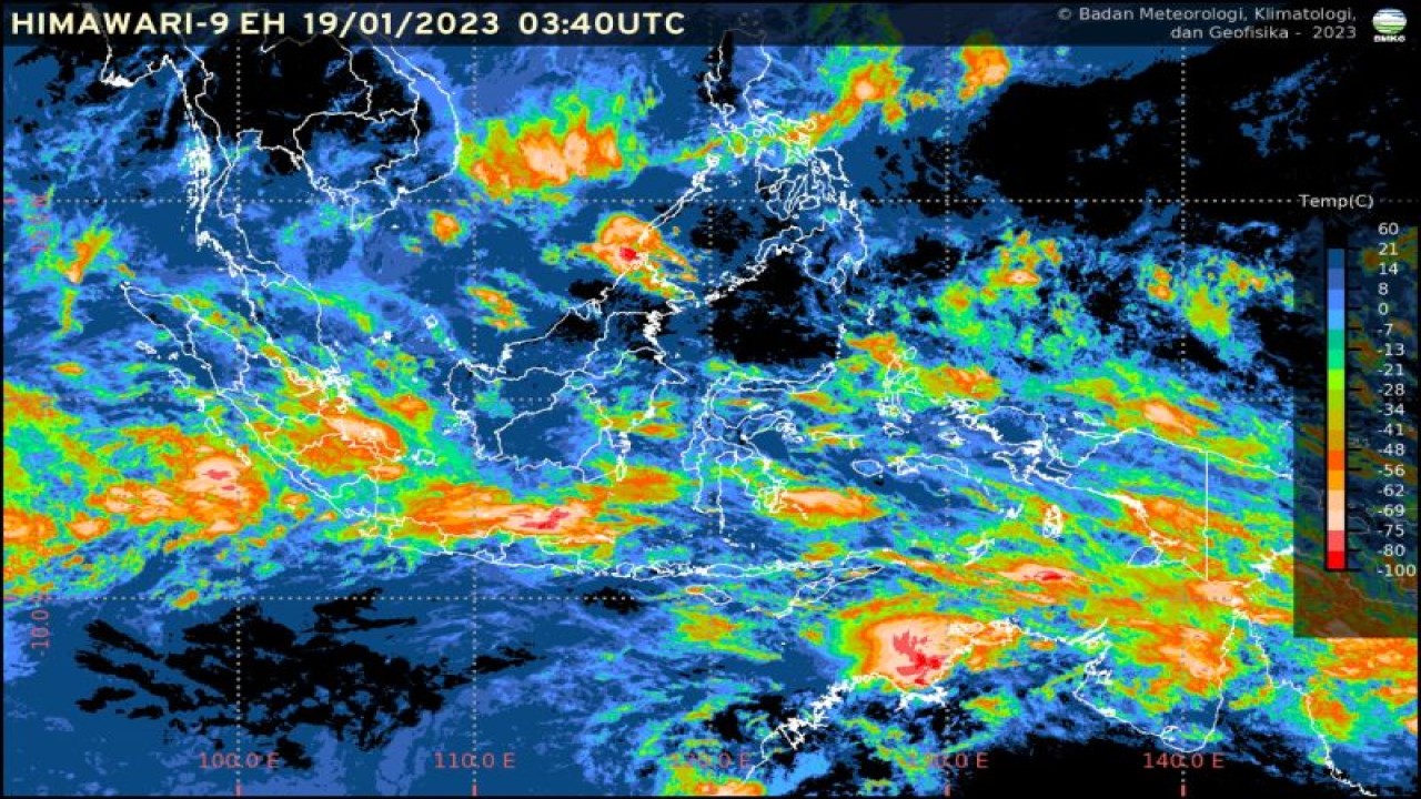 Citra satelit BMKG pada Kamis (19/1/2023). (ANTARA/HO-BMKG)