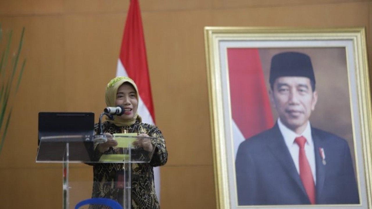 Deputi Kepala Badan Pengawas Keuangan dan Pembangunan (BPKP) Bidang Akuntan Negara Sally Salamah dalam Forum Pengawasan Pelaksanaan KUR di Jakarta, Jumat (13/1/2023). (ANTARA/HO-BPKP/pri)