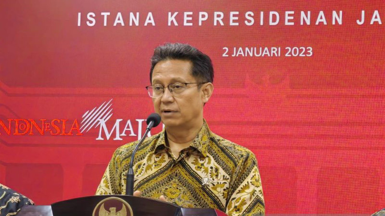 Menteri Kesehatan Budi Gunadi Sadikin di Kantor Presiden Jakarta pada Senin (2/1/2023). (ANTARA/Gilang Galiartha)