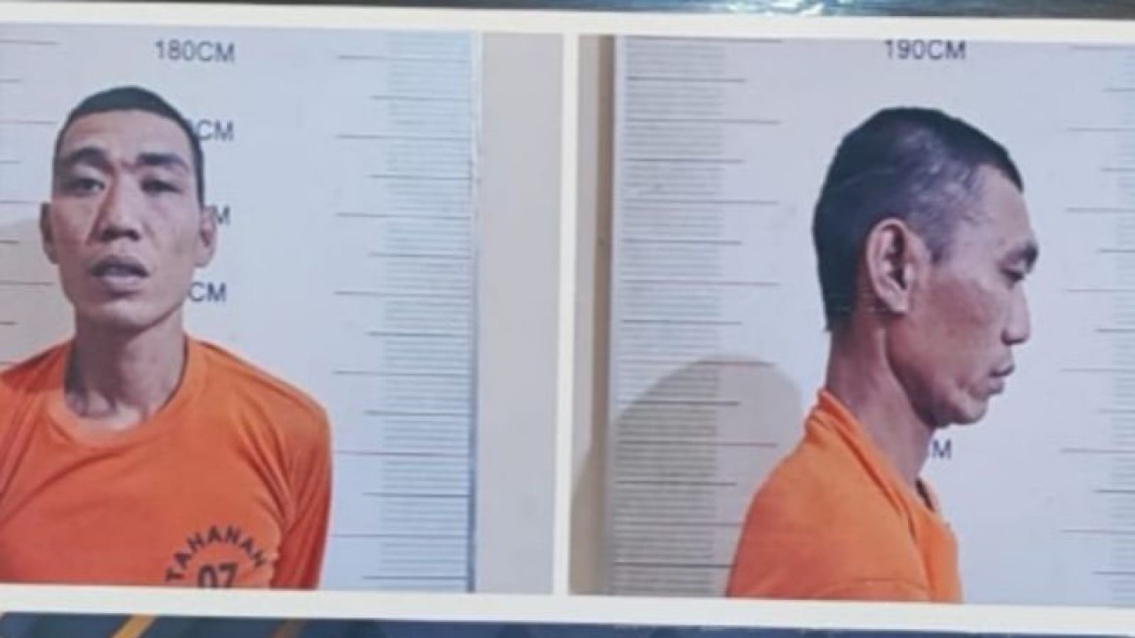 Laporan kepolisian berupa foto buronan tersangka pemilik kebun ganja seluas satu hektare di Kabupaten Empat Lawang, Sumatera Selatan, berinisial RI (30) alias Gerandong, warga Muara Pinang, yang ditangkap personel Kepolisian Daerah Sumatera Selatan, Sabtu (14/1/2023). ANTARA/M Riezko Bima Elko P.