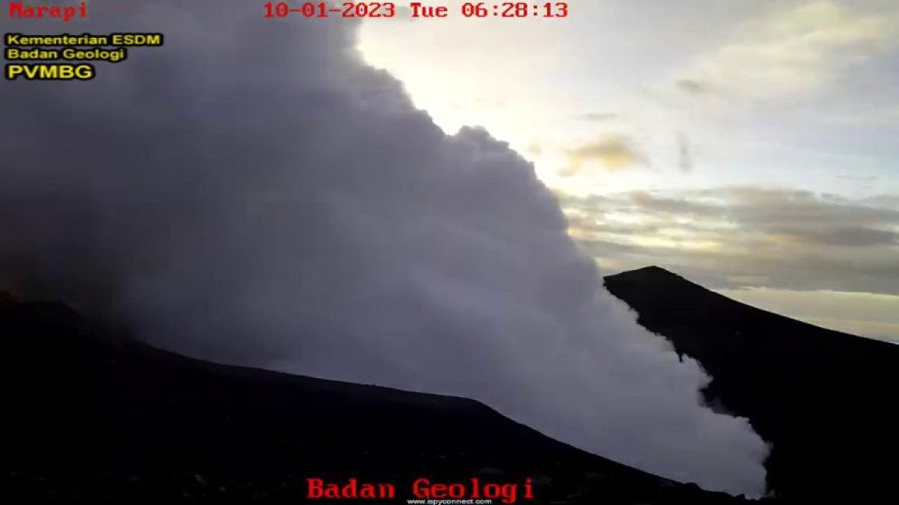 Kondisi Gunung Api Marapi. (Antara/HO-Dok PVMBG)