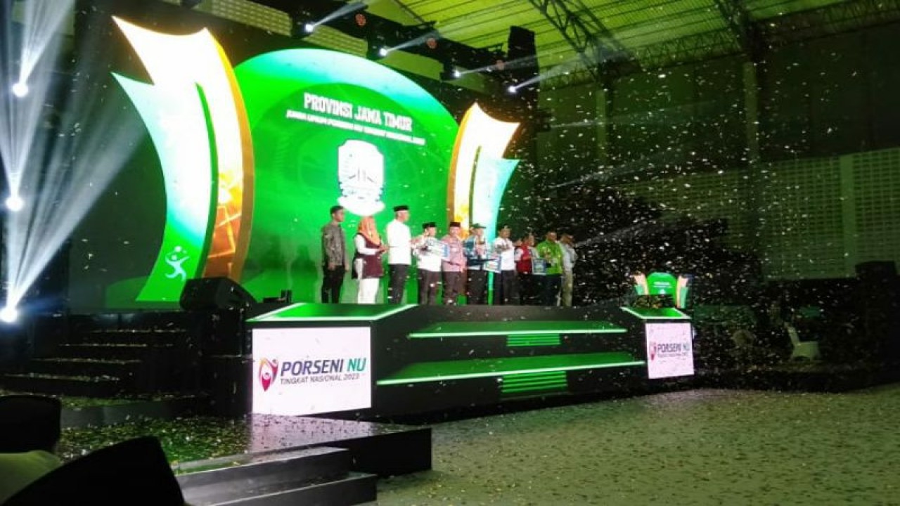 Penutupan Porseni NU di GOR Bhinneka Sritex Manahan Solo, Sabtu (21/1/2023). ANTARA/Aris Wasita