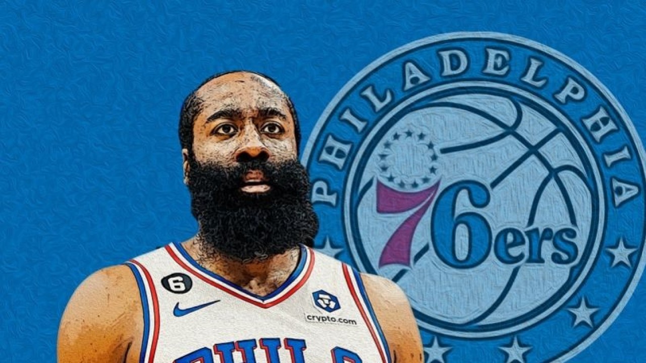 Ilustrasi bintang Philadelphia 76ers, James Harden (ANTARA/Gilang Galiartha)