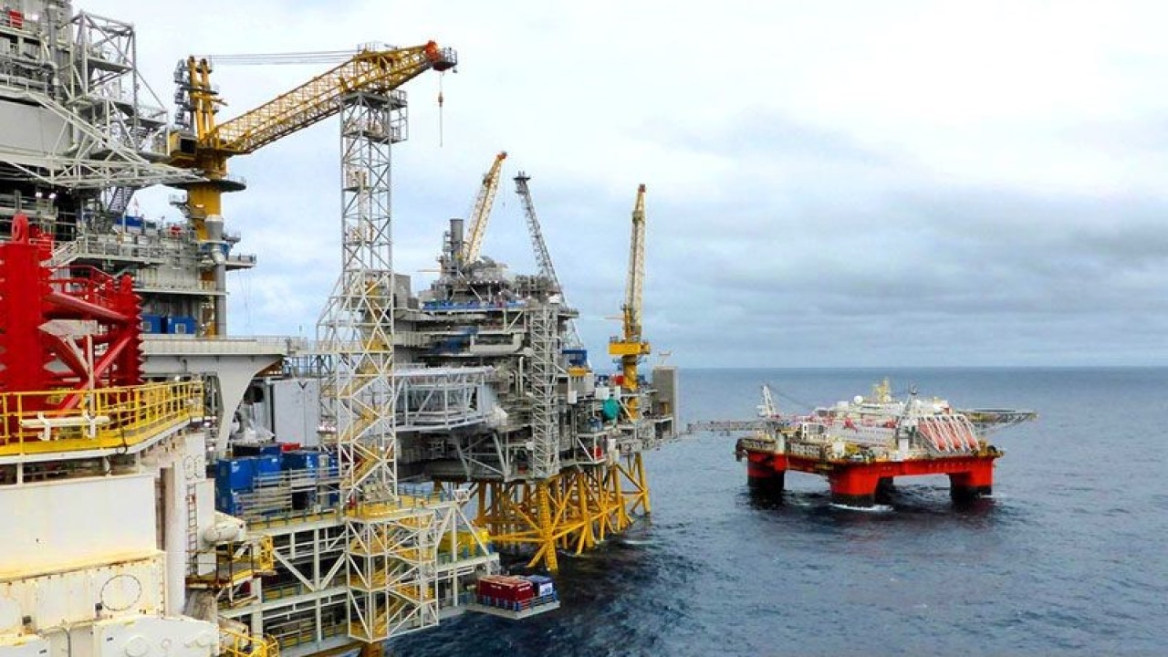 Ilustrasi - Ladang minyak Equinor di Johan Sverdrup, Laut Utara Norwegia (22/8/2018). ANTARA/REUTERS/Nerijus Adomaitis/aa.