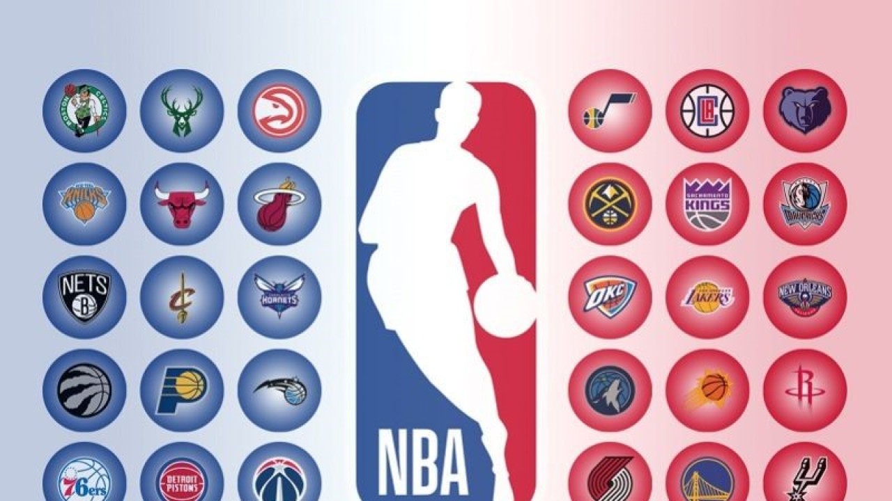 Ilustrasi liga bola basket Amerika Serikat, NBA, dan 30 tim pesertanya. (ANTARA/Gilang Galiartha)
