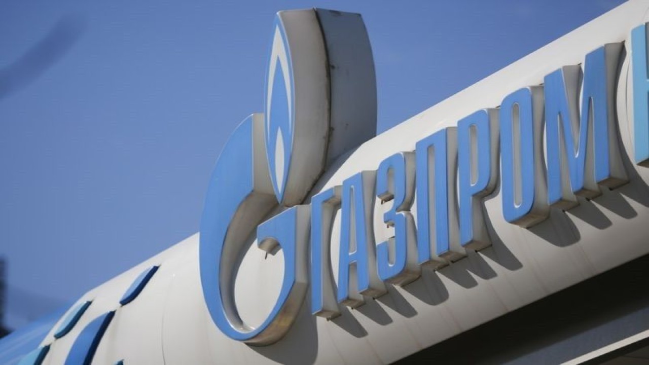 Ilustrasi - Logo perusahaan energi multinasional milik Rusia, Gazprom. (Xinhua)