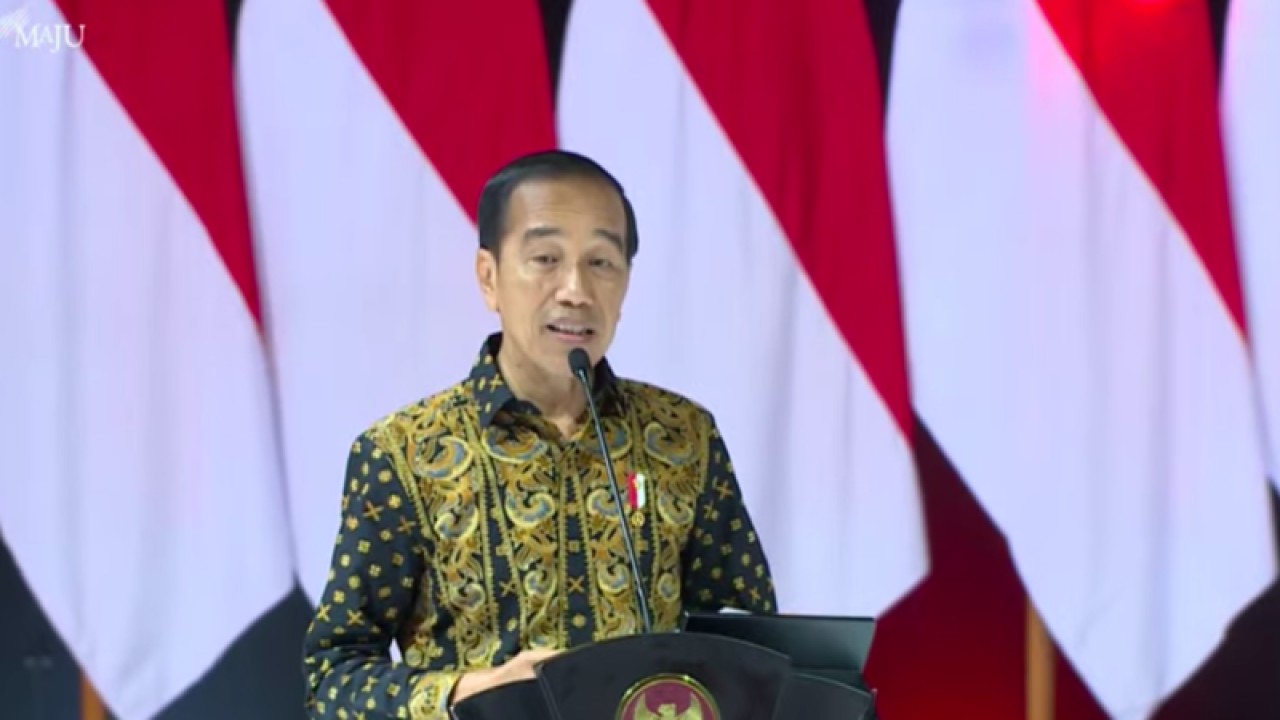 Tangkap layar - Presiden RI Joko Widodo saat membuka Rakornas Kepala Daerah dan FKPD se-Indonesia di Bogor, Jawa Barat, Selasa (17/1/2023). (ANTARA/Indra Arief) (ANTARA/Indra Arief)