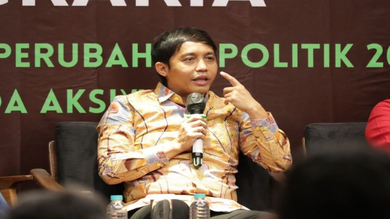 Wakil Menteri Agraria dan Tata Ruang/Wakil Kepala Badan Pertanahan Nasional (Wamen ATR/Waka BPN) Raja Juli Antoni dalam acara Temu Nasional Reforma Agraria di Morissey Hotel, Jakarta, Rabu (25/1/2023). (ANTARA/Ho/Kementerian ATR/BPN)