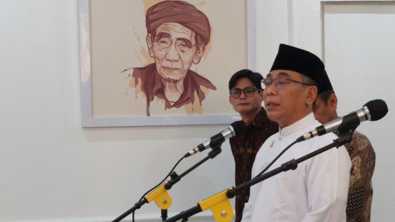 Ketua Umum PBNU KH. Yahya Cholil Staquf di Jakarta Rabu. (04/01/2023) (ANTARA/Boyke Ledy Watra)