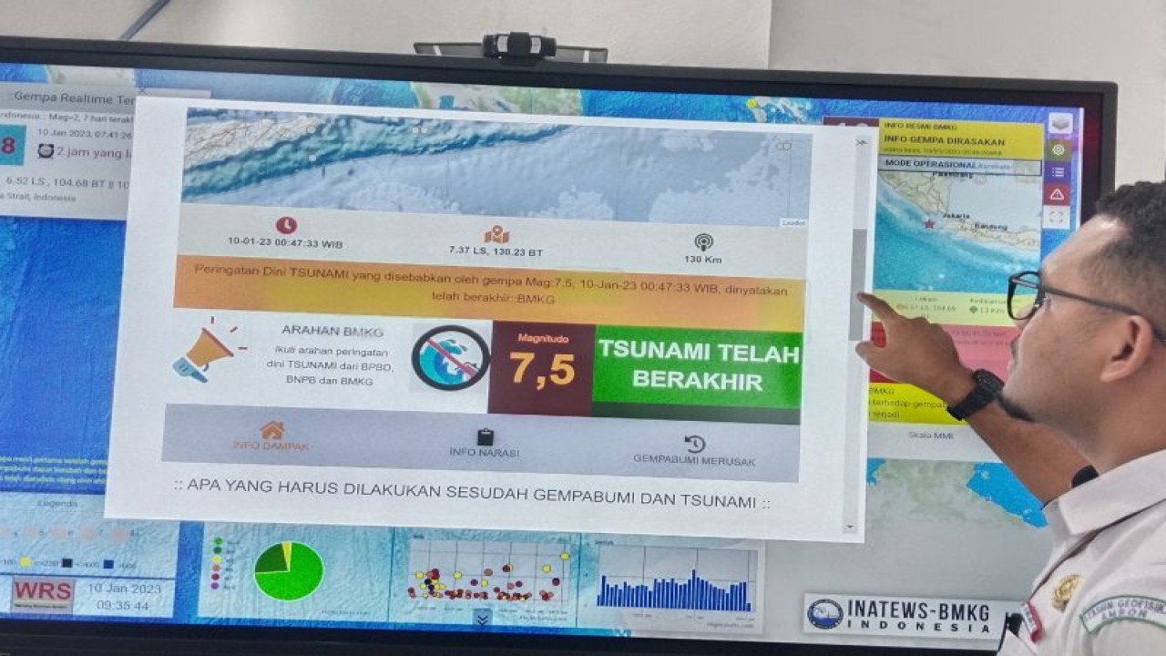 Koordinator Bidang Data dan Informasi BMKG Stasiun Geofisika Kelas I Ambon, Luthfy Pary. ANTARA/Penina F Mayaut.