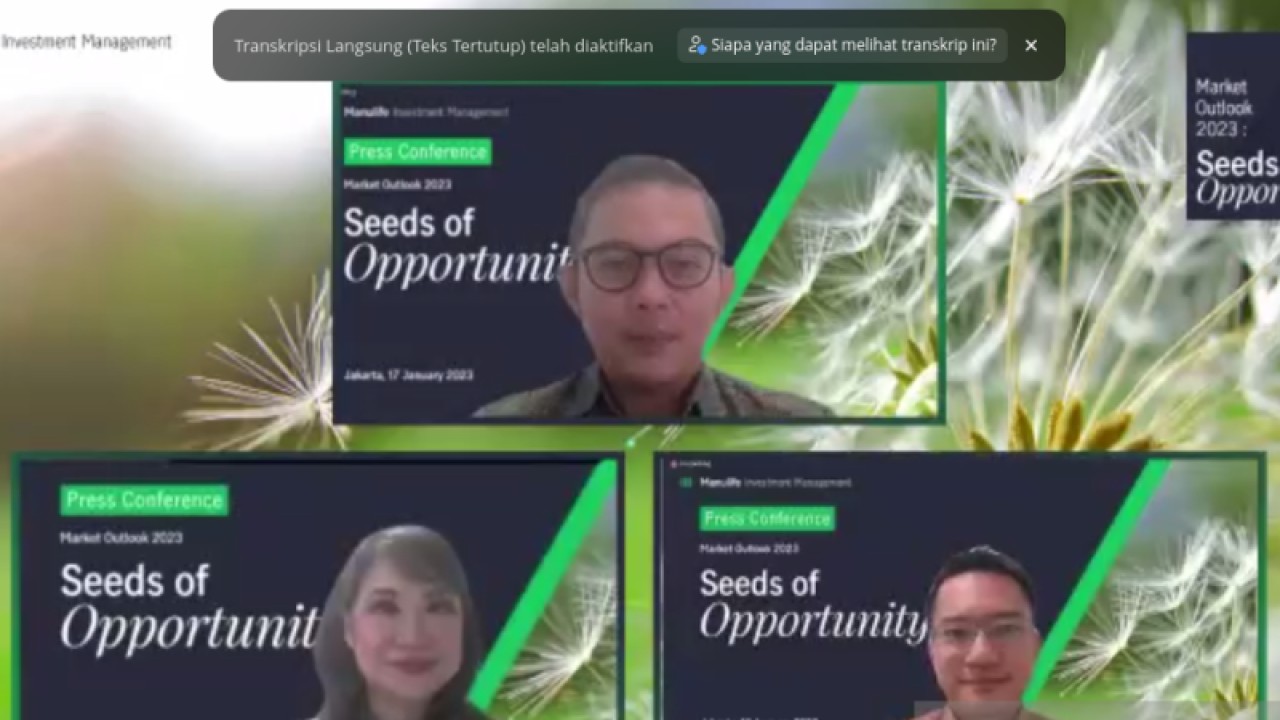 Director & Chief Investment Officer, Fixed Income PT Manulife Aset Manajemen Indonesia (MAMI) Katarina Setiawan dalam diskusi bertajuk “2023 Market Outlook : Seeds of Opportunity” secara daring di Jakarta, Selasa, (ANTARA/ Muhammad Heriyanto)