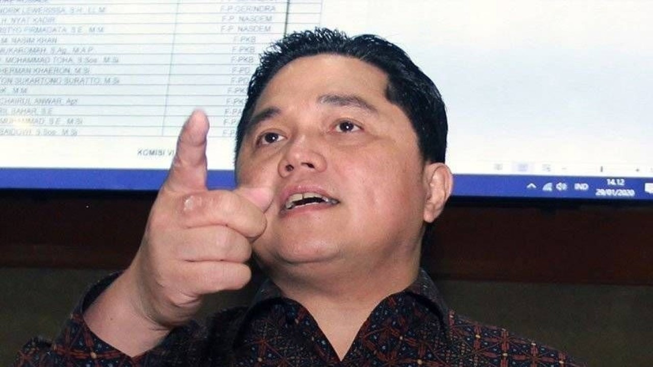 Menteri BUMN Erick Thohir. ANTARA FOTO/Muhammad Iqbal/pd/pri.