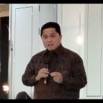 Menteri BUMN Erick Thohir dalam konferensi pers di Jakarta, Senin (2/1/2023). ANTARA/Aji Cakti-1672650539