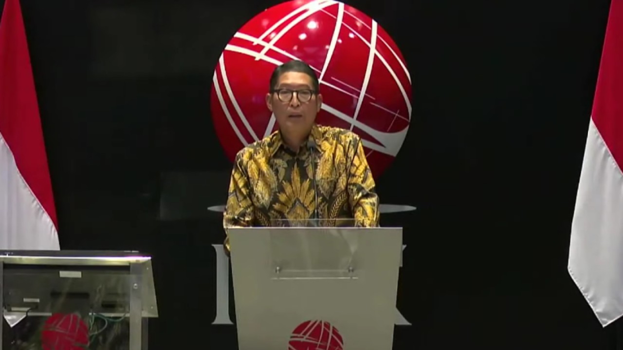 Tangkapan layar Kepala Eksekutif Pengawas Pasar Modal OJK Inarno Djajadi dalam Peluncuran Roadmap Pasar Modal Indonesia 2023-2027 di Jakarta, Selasa. (ANTARA/ Muhammad Heriyanto)