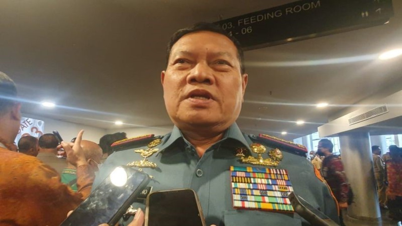 Panglima TNI Laksamana Yudo Margono di Sentul International Convention Center (SICC), Kabupaten Bogor, Jawa Barat, Selasa (17/1/2023). (ANTARA/M Fikri Setiawan)