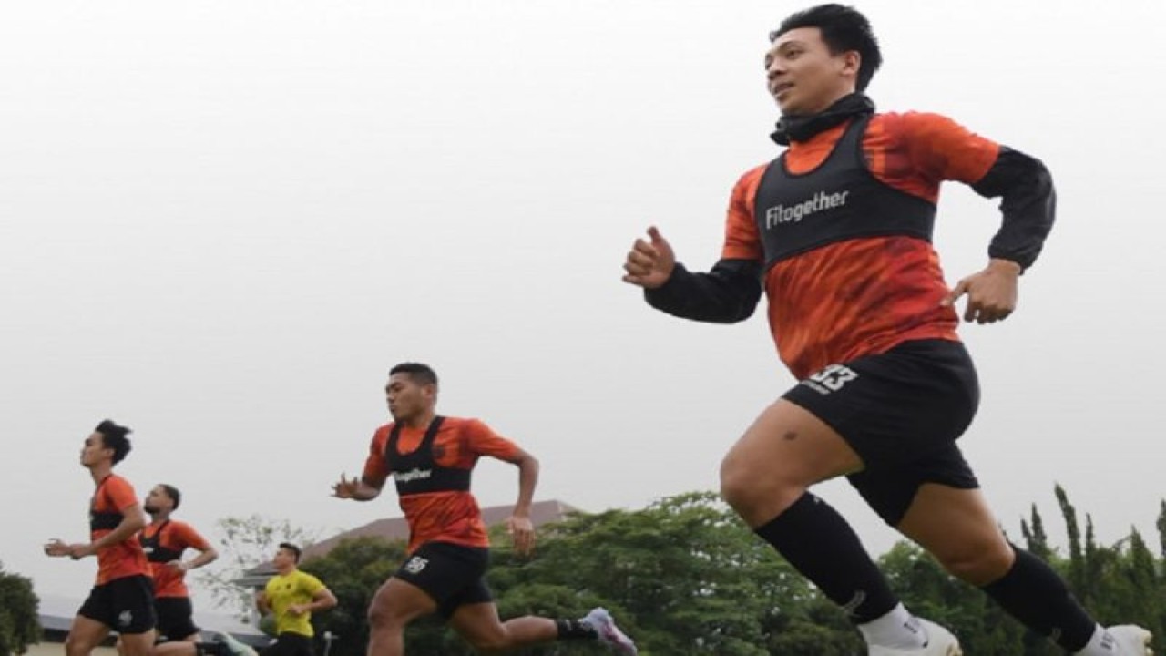 Para pemain Borneo FC saat menjalani pemusatan latihan (TC) di Yogyakarta. (HO/Borneofc.id)