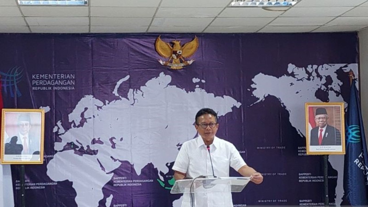 Plt Kepala Badan Pengawas Perdagangan Berjangka Komoditi (Bappebti) Didid Noordiatmoko dalam konferensi pers di Jakarta, Rabu. (04/01/2023). ANTARA/ (Sinta Ambarwati)