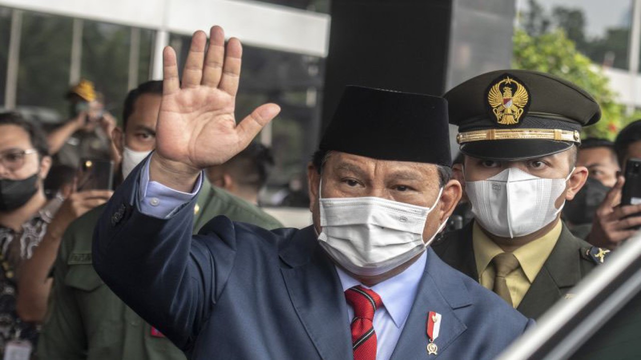 Menhan Prabowo Subianto. ANTARA FOTO/Muhammad Adimaja /foc.