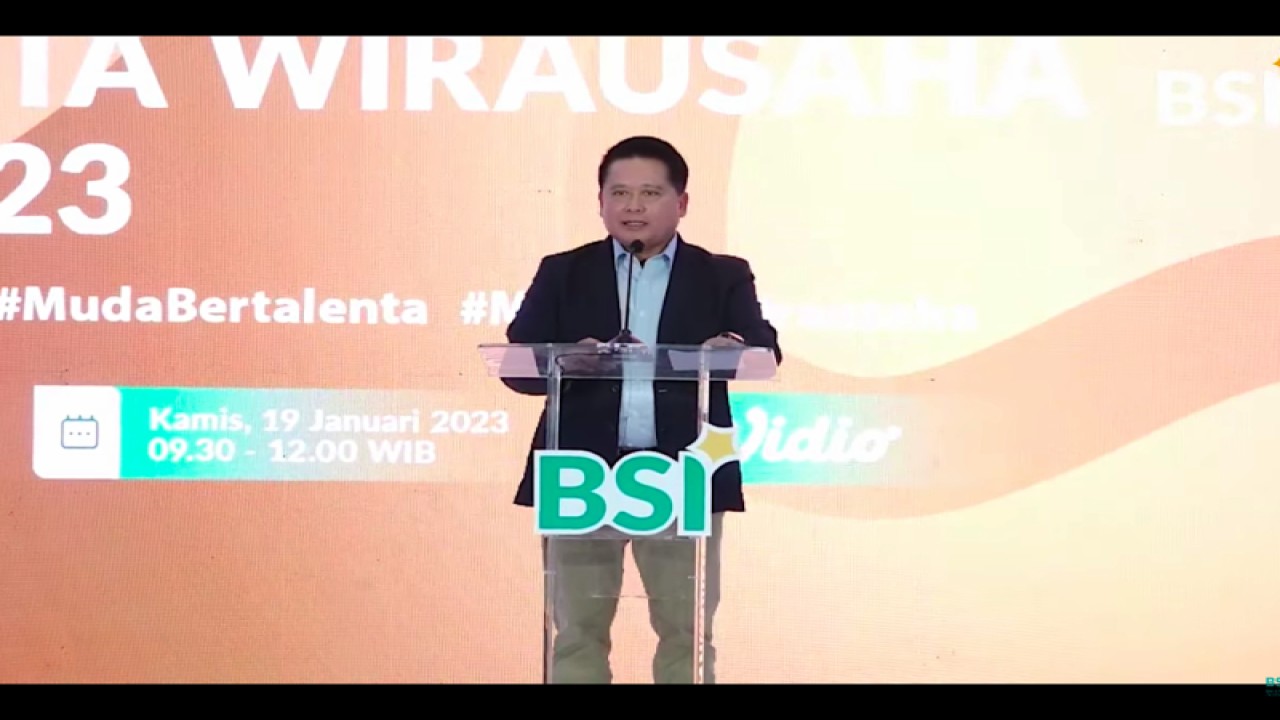 Tangkapan virtual Direktur Utama Bank Syariah Indonesia (BSI) Hery Gunadi dalam peluncuran Program Talenta Wirausaha BSI 2023 di Gedung Smesco, Jakarta, Kamis (19/01/2023). ANTARA/M. Baqir Idrus Alatas