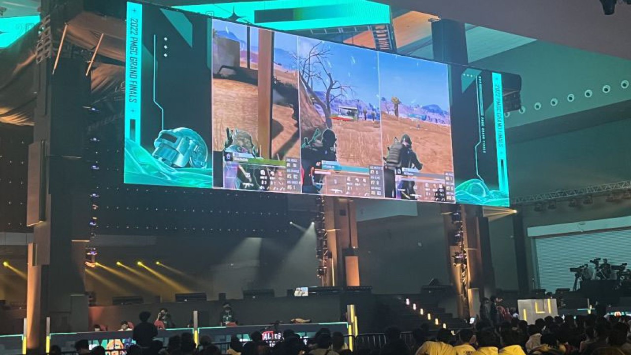 Ilustrasi - Suasana pertandingan hari pertama PUBG Mobile Global Championship (PMGC) 2022 yang digelar di Jakarta International Expo, Kemayoran, Jakarta, Jumat (6/1/2022). (ANTARA/Arindra Meodia)
