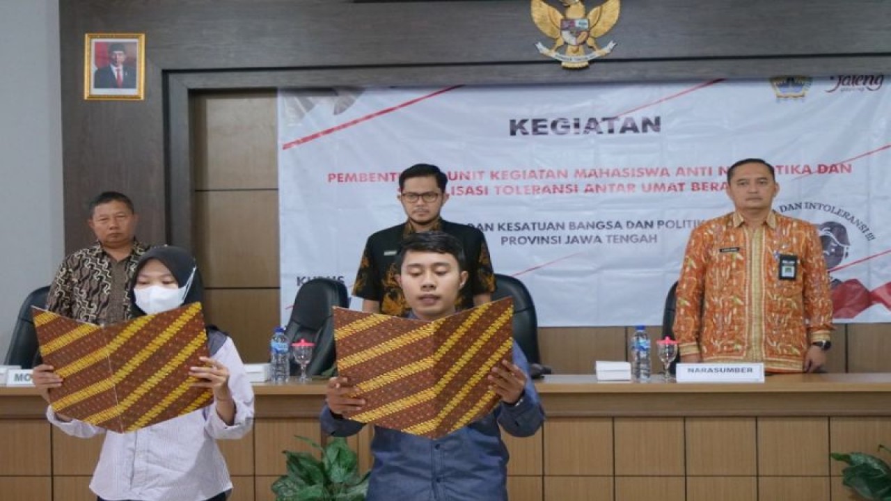 Pembentukan satgas anti narkoba tersebut, berlangsung di Gedung J lantai V Universitas Muria Kudus (UMK), Jumat (20/1/2023). (ANTARA/HO-UMK.)