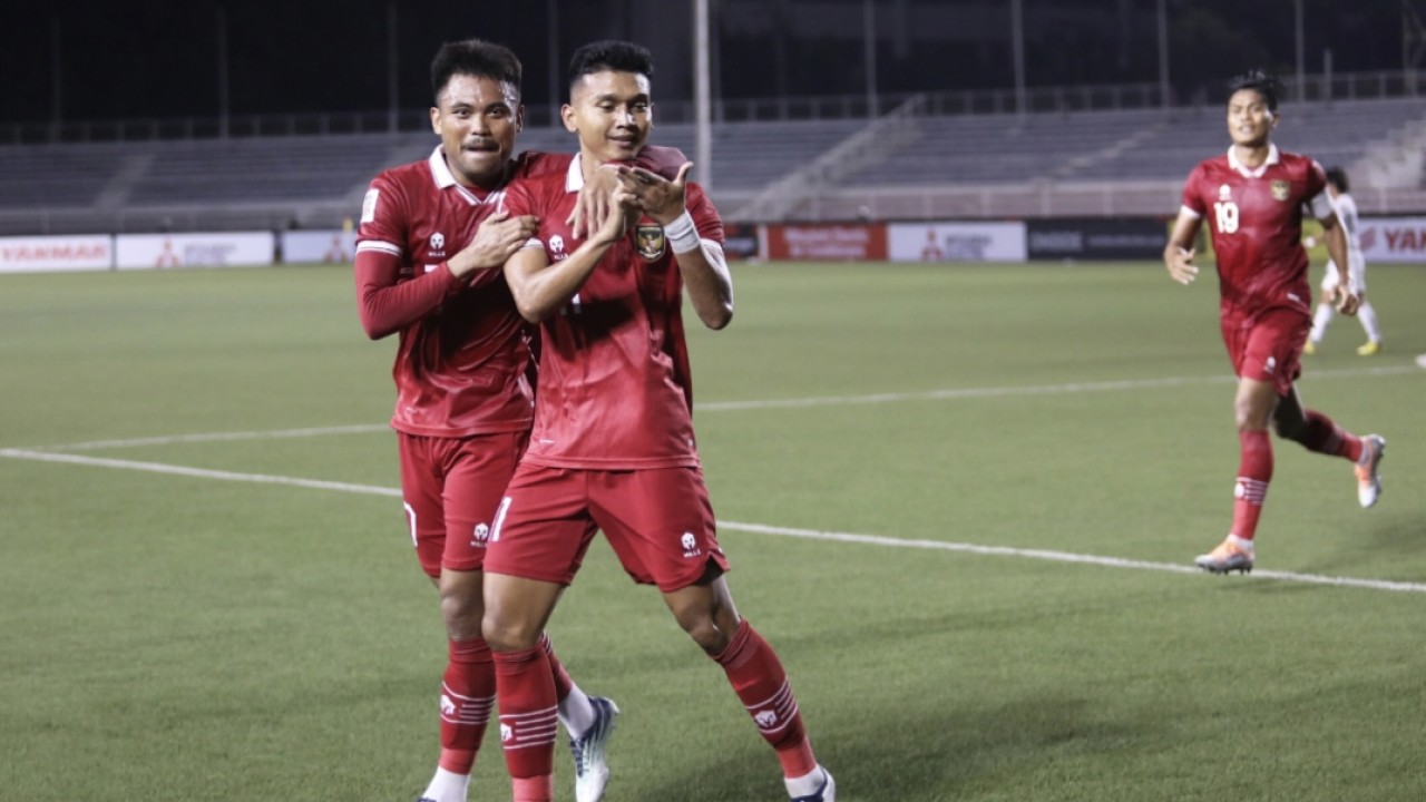 Selebrasi skuad Timnas Indonesia