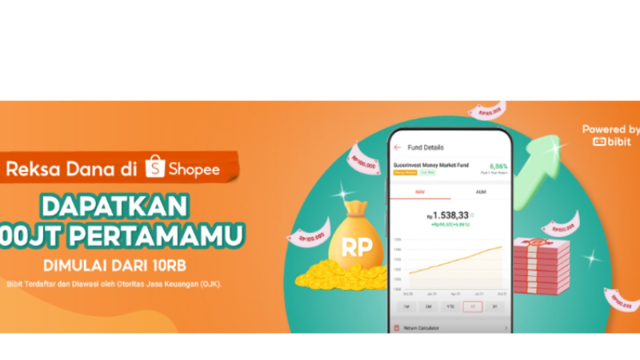 Shopee bekerja sama dengan Bibit resmi menghadirkan fitur investasi reksa dana dan investasi pintar langsung di aplikasi Shopee. (ANTARA/HO-Shopee)
