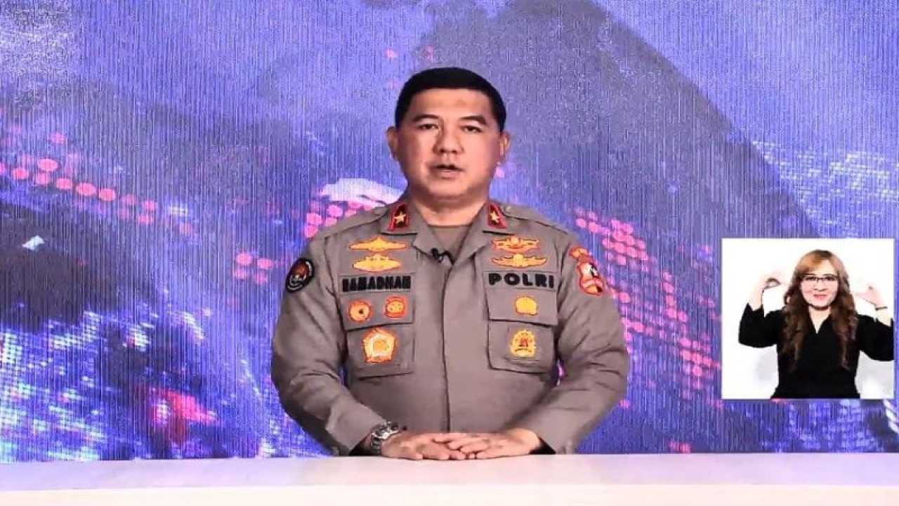 Tangkapan layar-Karopenmas Divisi Humas Polri Brigjen Pol. Ahmad Ramadhan. (ANTARA/Laily Rahmawaty)
