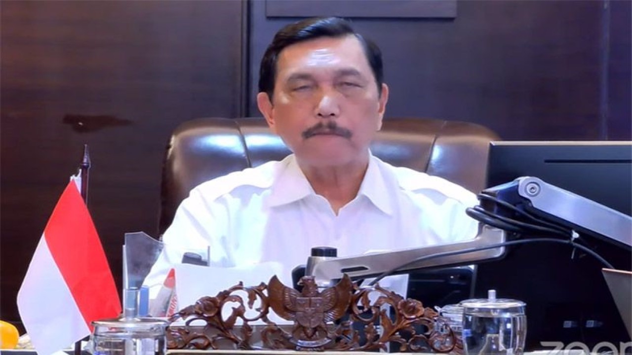 Tangkapan layar - Menko Kemaritiman dan Investasi Luhut Binsar Pandjaitan. ANTARA/Ade Irma Junida/aa.