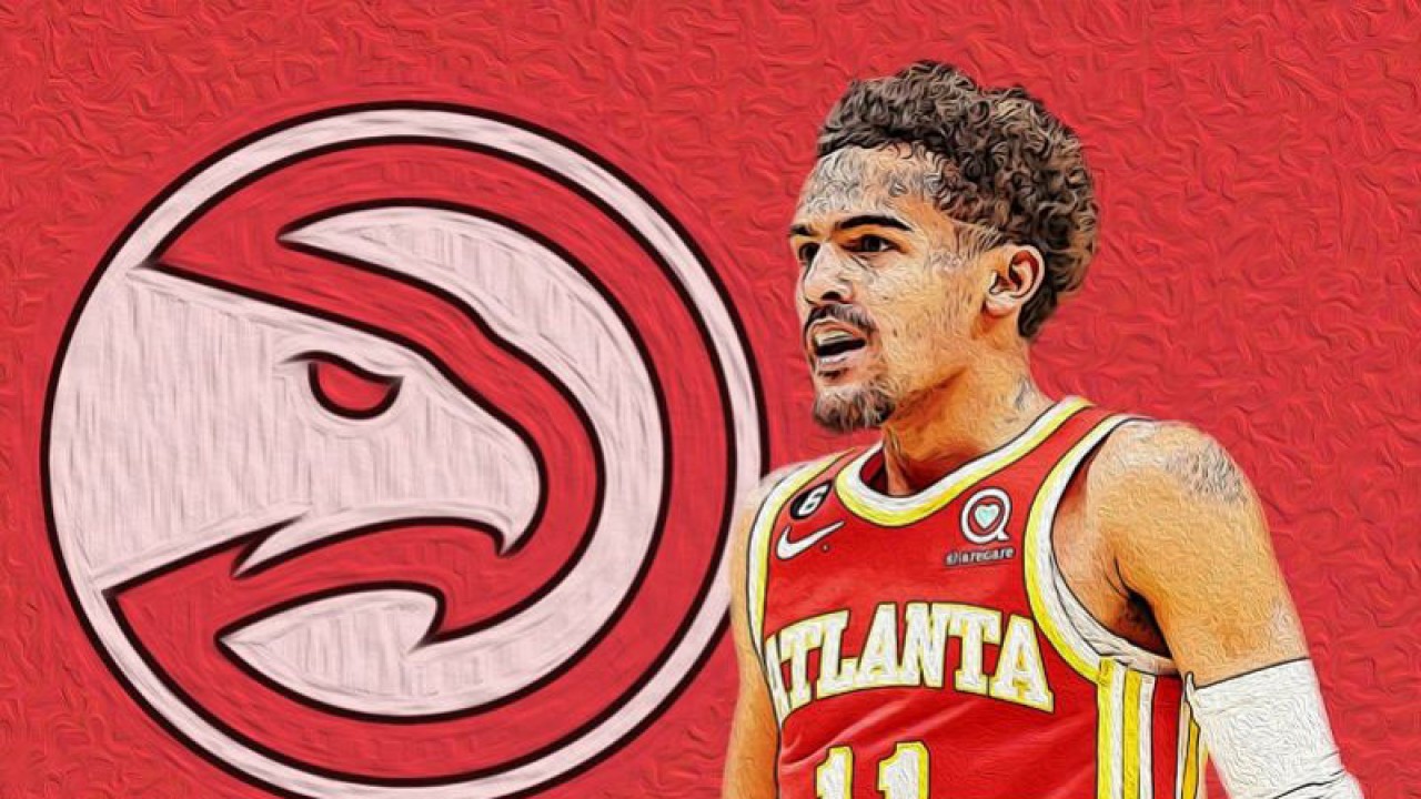 Ilustrasi bintang Atlanta Hawks, Trae Young. (ANTARA/Gilang Galiartha)