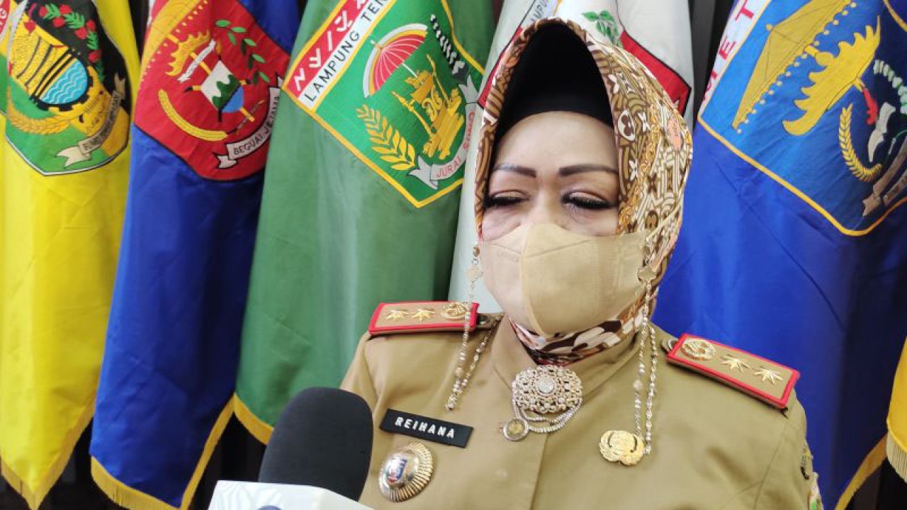 Kepala Dinas Kesehatan Provinsi Lampung Reihana saat memberi keterangan. ANTARA/Ruth Intan Sozometa Kanafi.