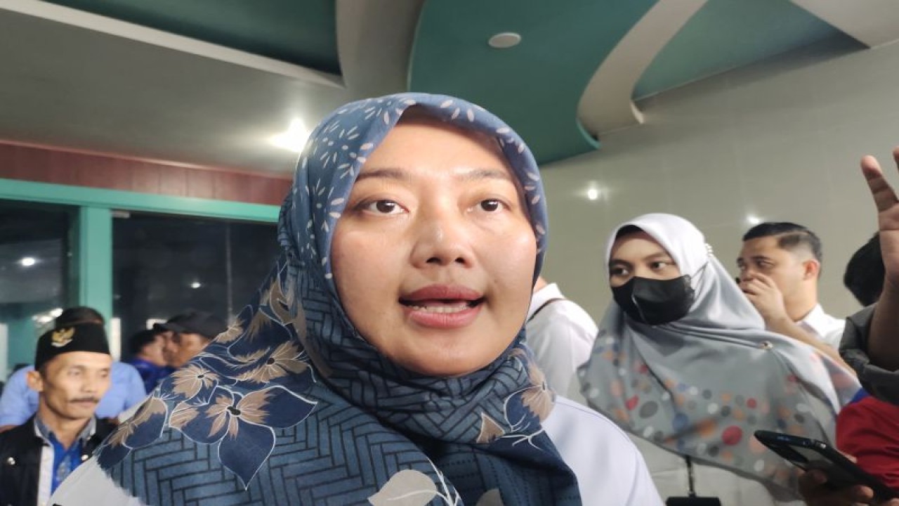 Wakil Gubernur Lampung Chusnunia Chalim saat memberi keterangan. ANTARA/Ruth Intan Sozometa Kanafi.