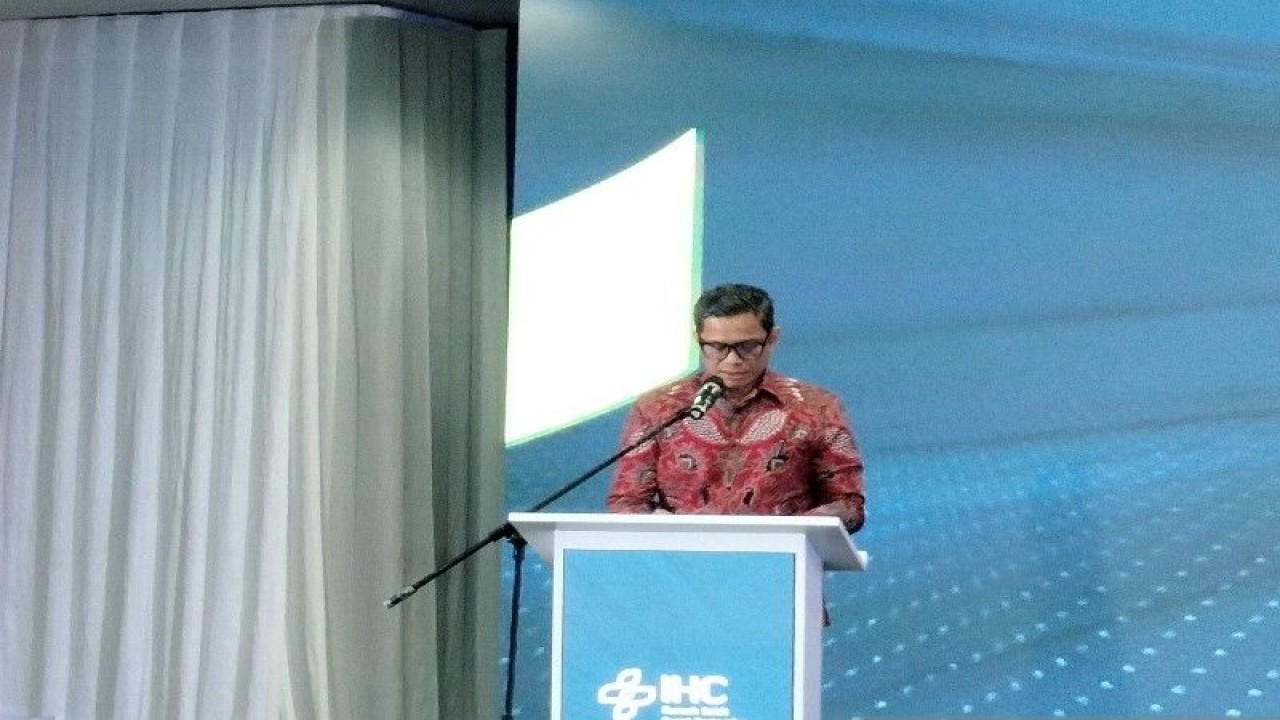 Wamen BUMN I Pahala Mansury dalam acara pengumuman resmi Rumah Sakit Pusat Pertamina sebagai member Mayo Clinic Care Network di Jakarta, Kamis (26/1/2023). ANTARA/Aji Cakti