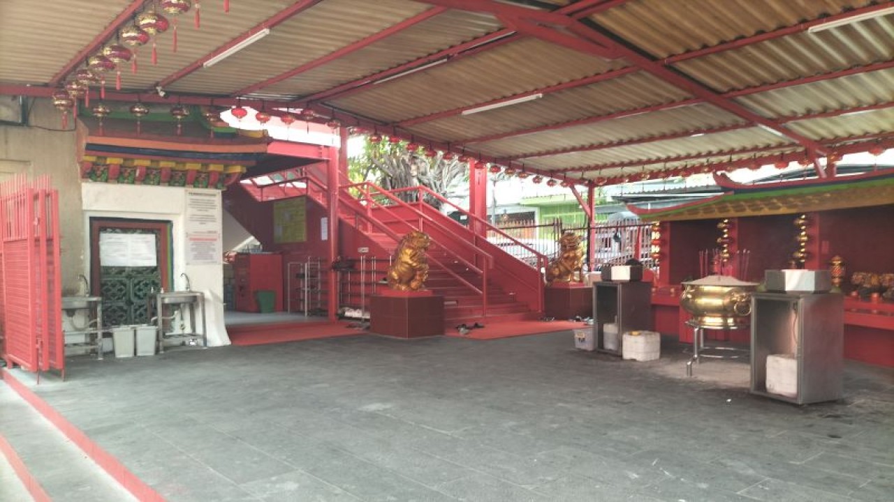 Situasi Wihara Dharma Bhakti, Taman Sari, Jakarta Barat, jelang perayaan Imlek, Jumat (20/1/2023). ANTARA/Walda