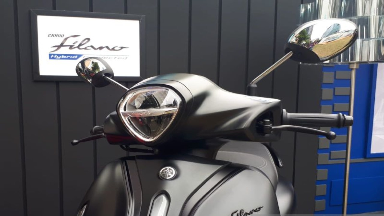Tampilan Yamaha Grand Filano Hybrid-Connected dalam peluncuran resmi di Jakarta, Selasa (17/1). (ANTARA/Ahmad Faishal) (Ahmad Faishal)