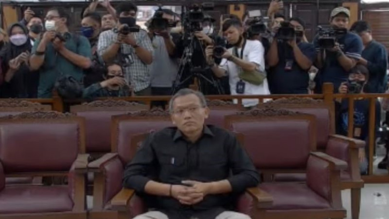 Terdakwa perintangan penyidikan kasus pembunuhan Brigadir J (obstruction of justice), Agus Nurpatria, dalam persidangan di Pengadilan Negeri Jakarta Selatan, Senin (27/2/2023). ANTARA/Putu Indah Savitri