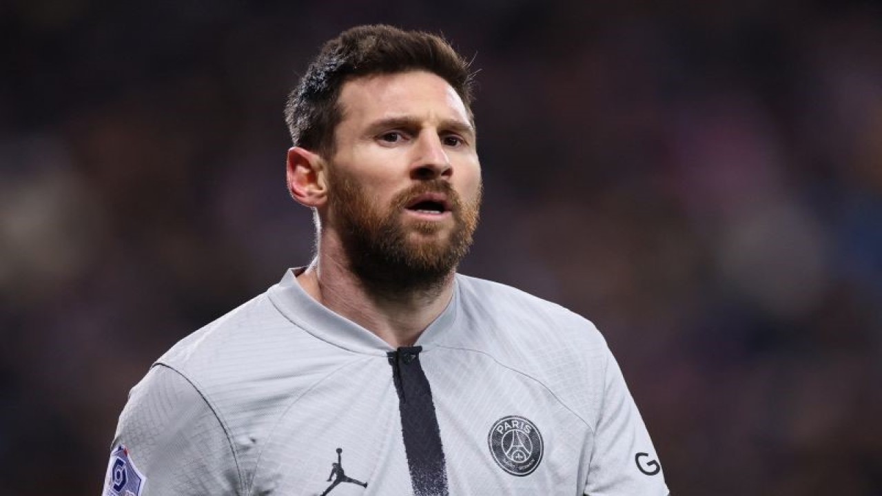 Pemain Paris Saint-Germain asal Argentina Lionel Messi saat bermain dalam pertandingan Liga prancis lawan Montpellier di Stade de la Mosson pada 1 Februari 2023. ANTARA/AFP/PASCAL GUYOT