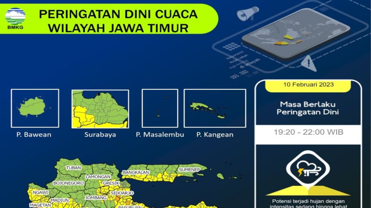 Pantauan citra satelit potensi cuaca ekstrem di Jawa Timur. ANTARA/HO BMKG Juanda