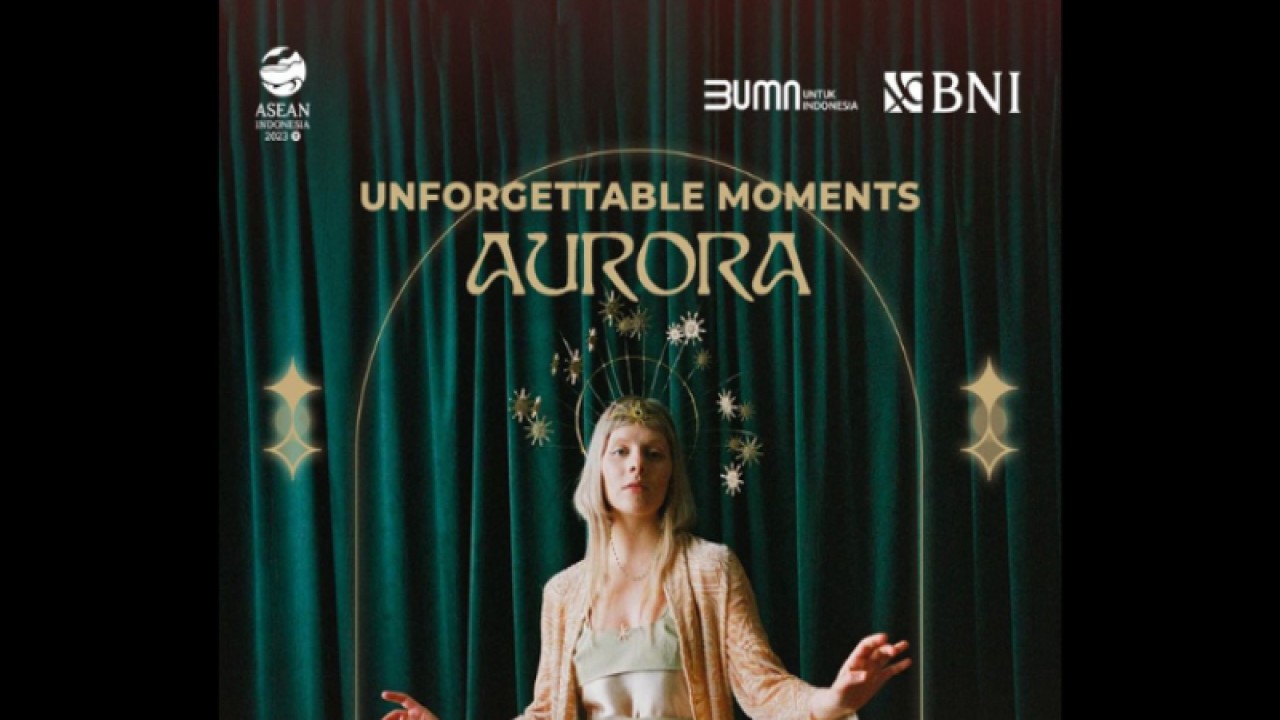Poster tur konser Aurora di Asia bertajuk "The Gods We Can Touch Asia Tour 2023". (ANTARA/HO-BNI)