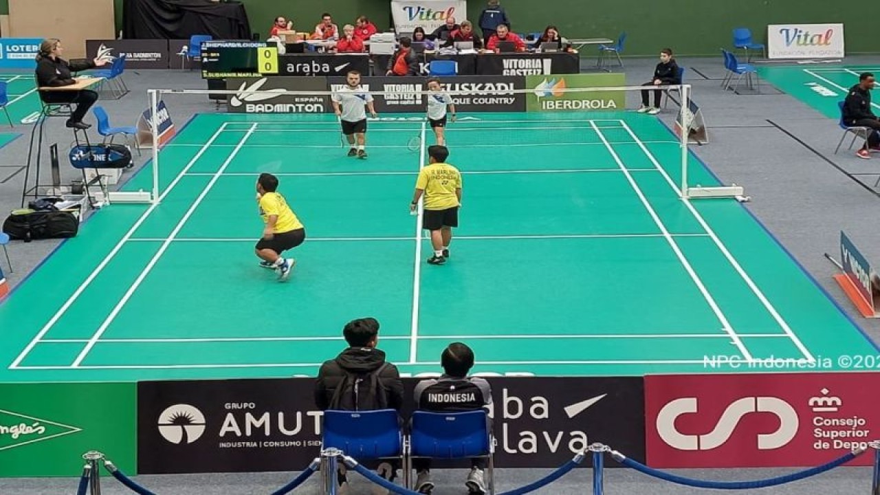 Suasana turnamen Spanish Para Badminton International 2023 yang berlangsung di Vitoria, Spanyol, pada 20-26 Februari 2023. ANTARA/HO-NPC Indonesia