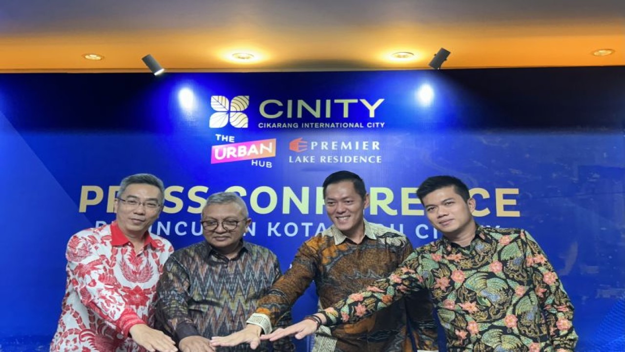 Suasana konferensi pers Peluncuran Kota Baru CINITY di Jakarta, Rabu (1/2/2023) (ANTARA/Kuntum Riswan)