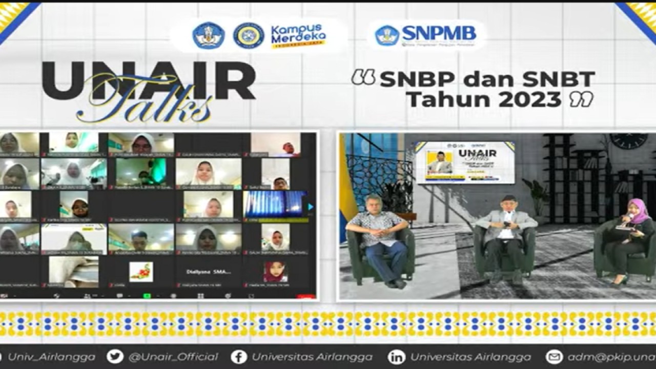 Rektor Unair Prof. Mohammad Nasih saat memaparkan ketentuan Seleksi Nasional Berdasarkan Prestasi (SNBP) dan Seleksi Nasional Berdasarkan Tes (SNBT) di kampus setempat, Rabu (1/2/2023). (ANTARA/HO-Humas Unair)