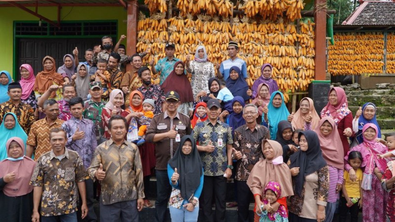 Bupati Gunungkidul Sunaryanta meninjau lokasi panen raya di Ponjong. (ANTARA/HO-Humas Pemkab Gunungkidul)