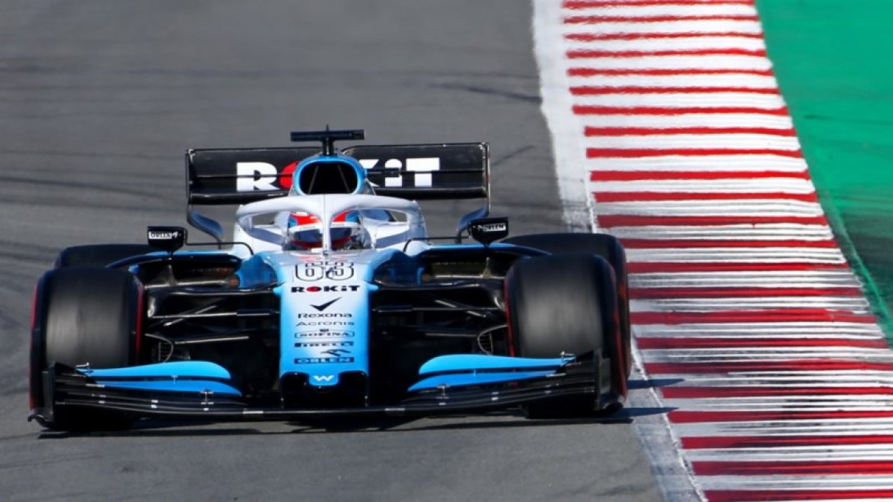 Pebalap Williams George Russell menjalani tes pramusim di Sirkuit Catalunya, Barcelona, Selasa (26/2) (WilliamsF1.com)