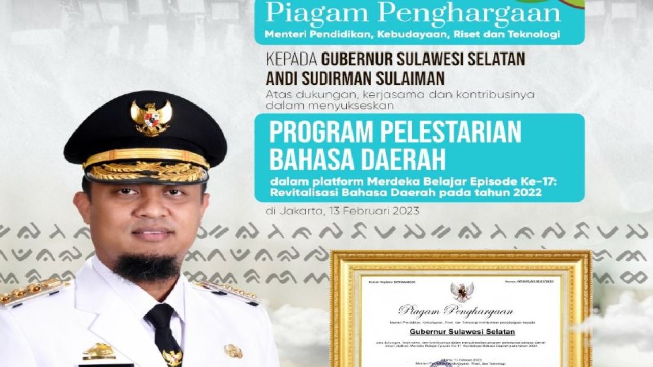 Gubernur Sulsel Andi Sudirman Sulaiman. (ANTARA/HO)