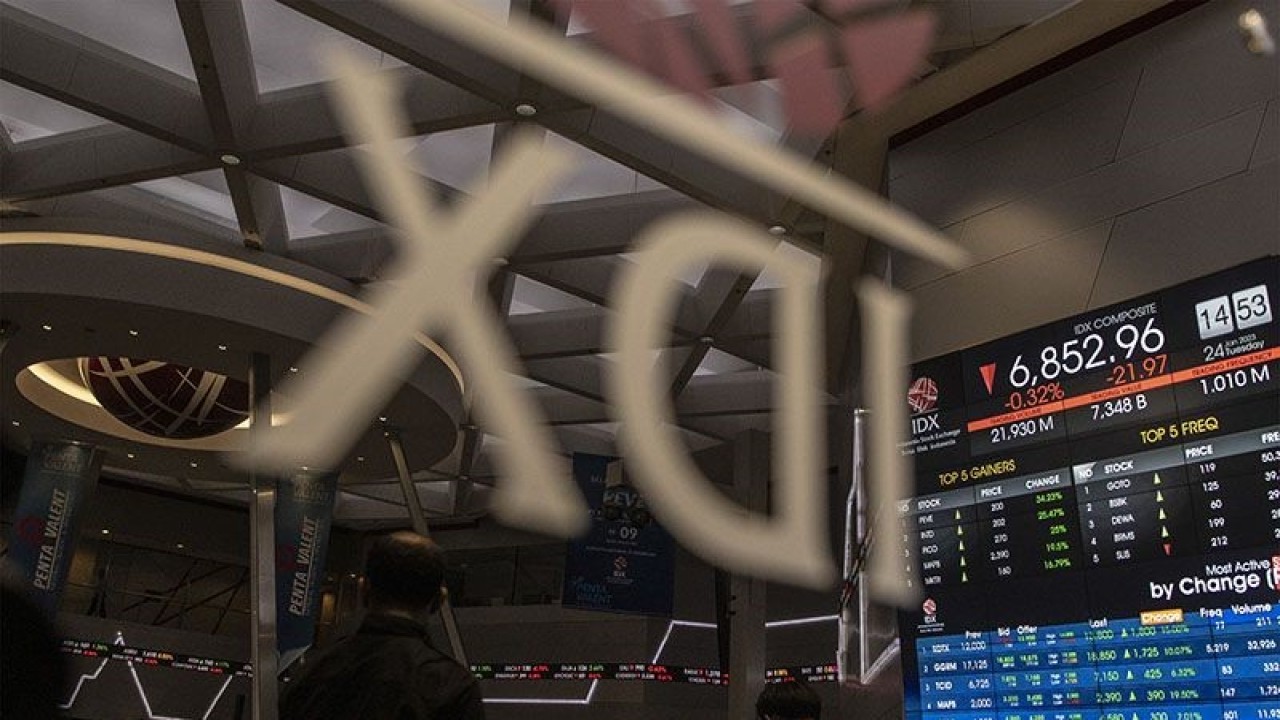 Ilustrasi - Karyawan melintas di depan layar monitor pergerakan Indeks Harga Saham Gabungan (IHSG) di Bursa Efek Indonesia, Jakarta, Selasa (24/1/2023). ANTARA FOTO/Muhammad Adimaja/aww/pri. (ANTARA FOTO/MUHAMMAD ADIMAJA)