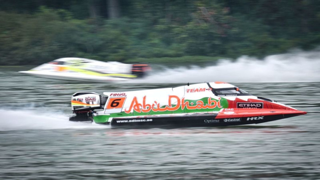 Ilustrasi balapan superboat F1H2O Powerboat Lake. (ANTARA/HO)