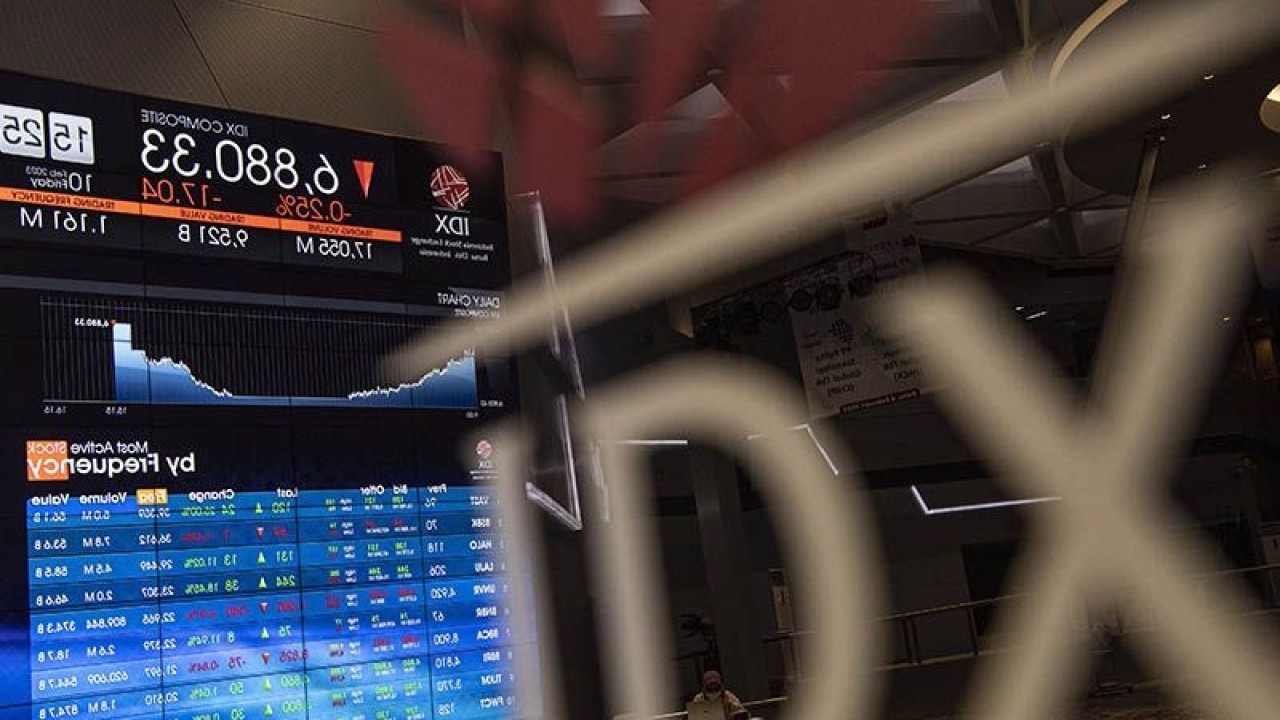 Ilustrasi - Karyawan berada di dekat layar pergerakan Indeks Harga Saham Gabungan (IHSG) di Bursa Efek Indonesia, Jakarta. ANTARA FOTO/Sigid Kurniawan/YU/aa. (ANTARA FOTO/SIGID KURNIAWAN)